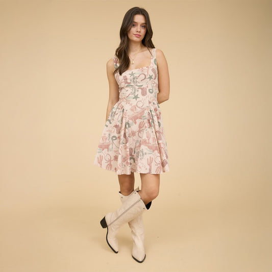 Blush Western Mini Dress
