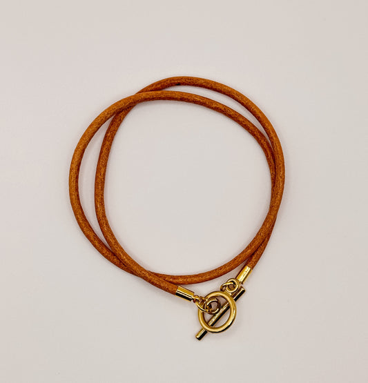 Chestnut Leather Toggle Bracelet