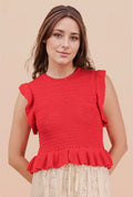 The Sienna Sweater Tank -Red