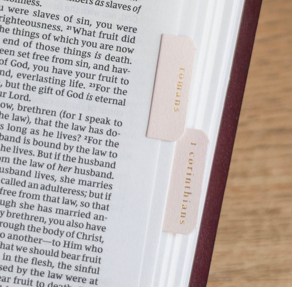 Pink and Cream Bible Tabs by Church Notes Co.