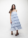 Blue Skies Cascade Tier Maxi Dress