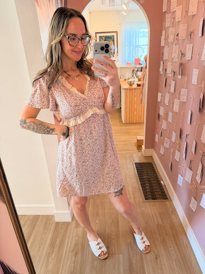 Blush Garden Ruffle Mini Dress