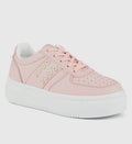 Blush Cross-Stitch Platform Sneaker