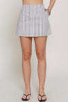 Pinstripe Button Front Skort