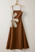 Terracotta Petal Muse Midi Dress
