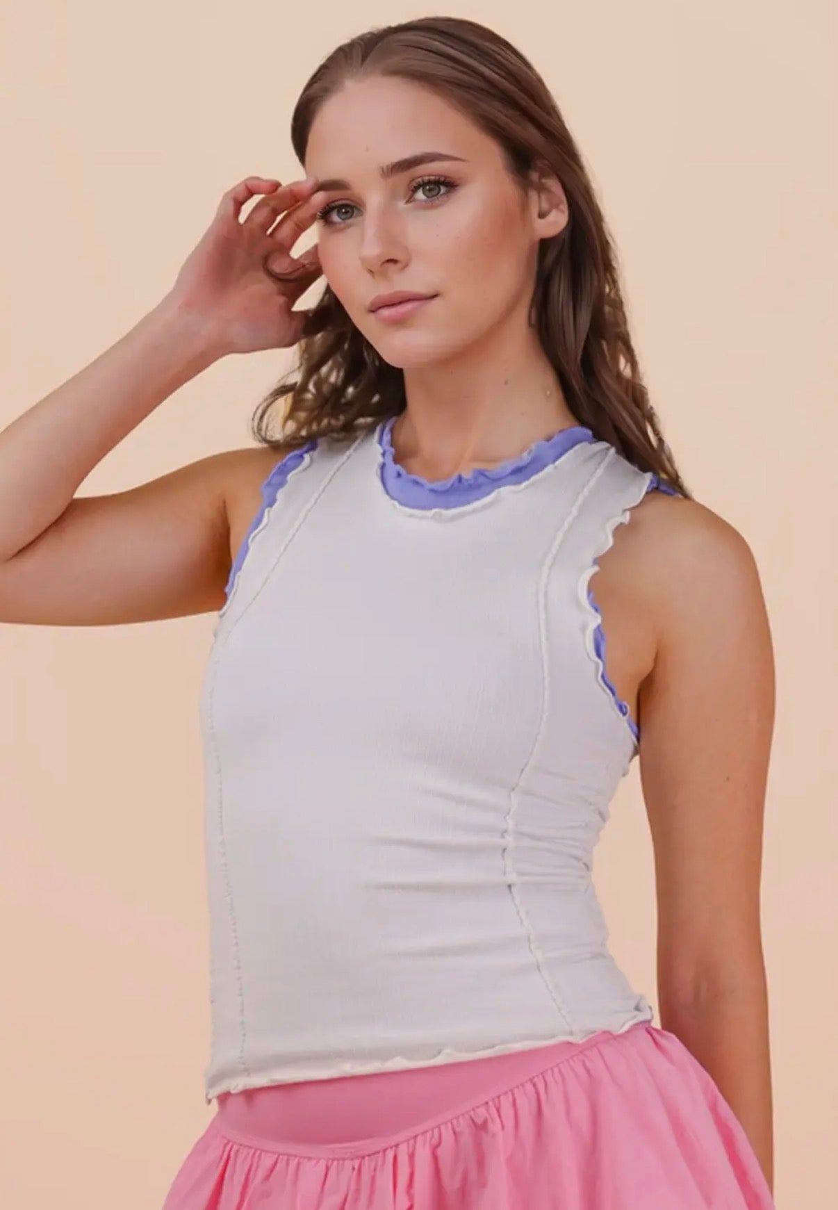 White Ribbed Tank