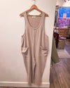 The Go-To Cotton Jumpsuit-Taupe