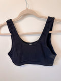Ribbed Cropped Camisole-Black