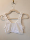 Ribbed Cropped Camisole-White