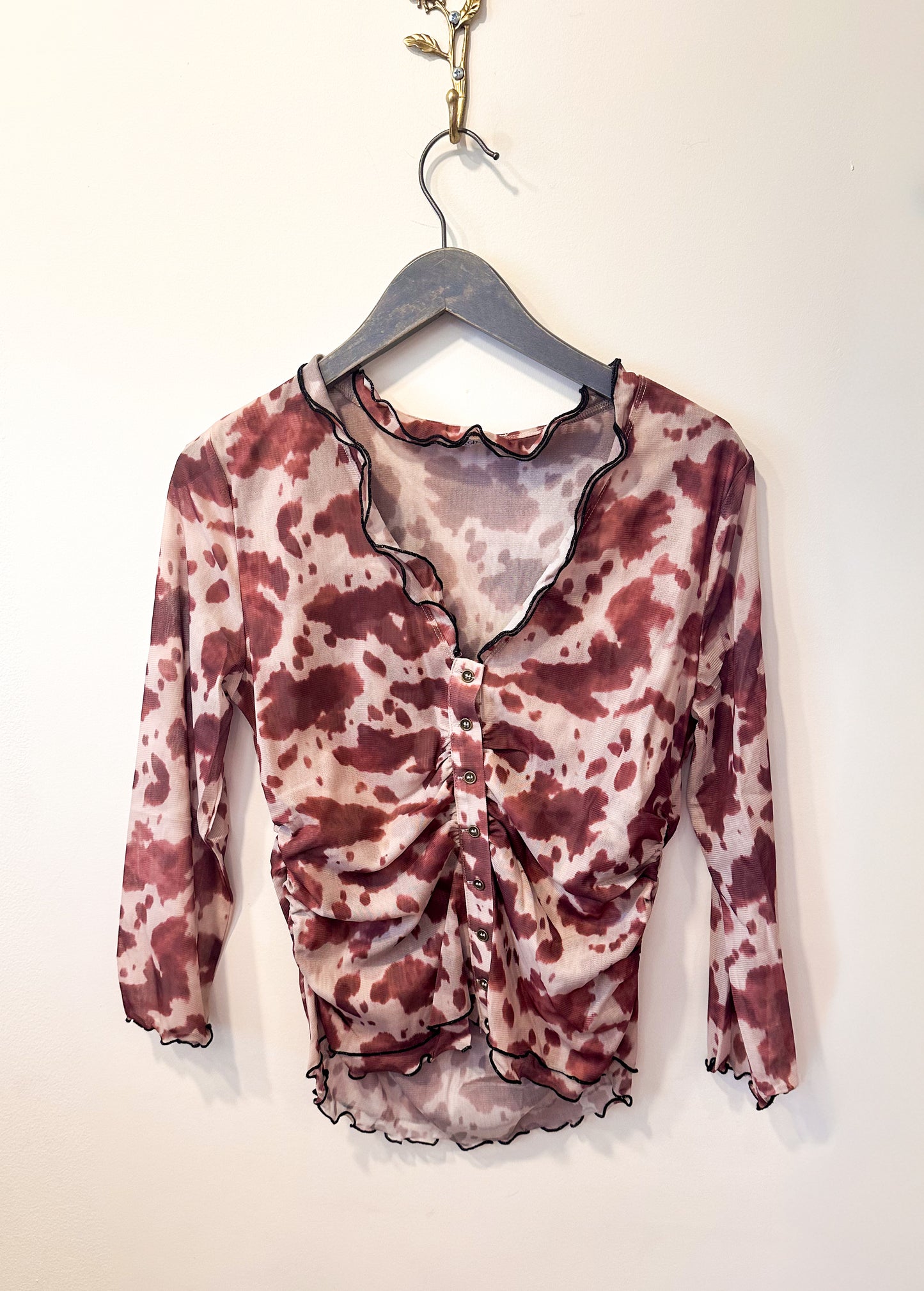 Saddle Chic Cow Print Top