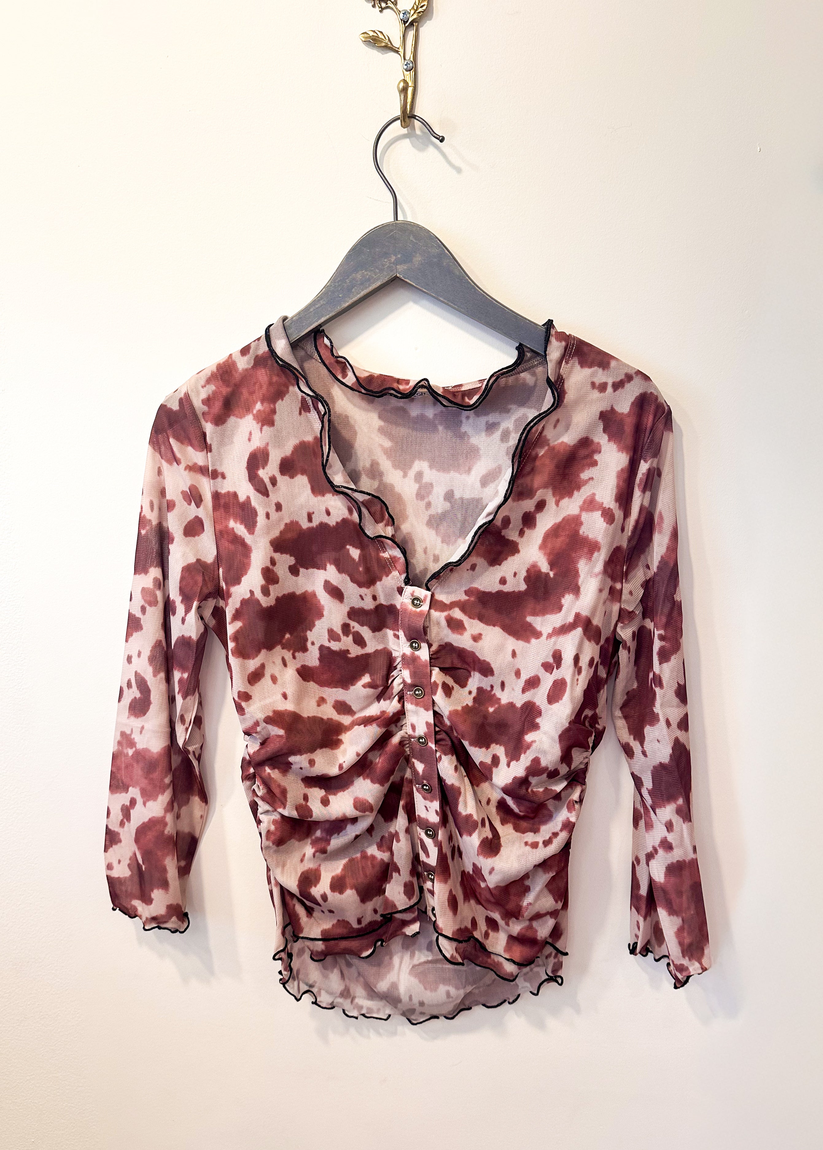 Saddle Chic Cow Print Top