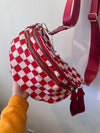 Red Checker Crossbody Bag