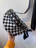 Black & White Checker Crossbody