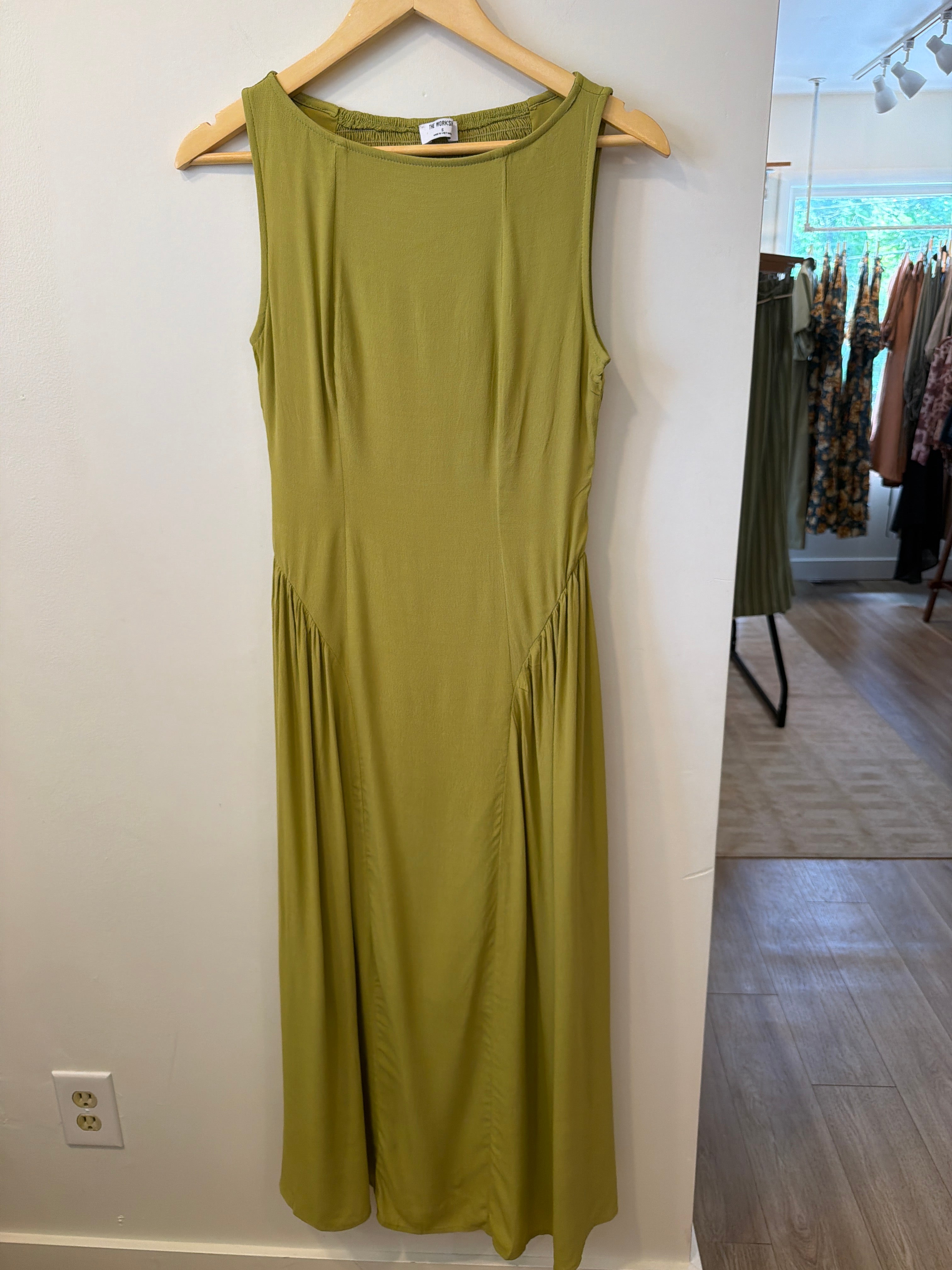 Olive Grove Midi Dress
