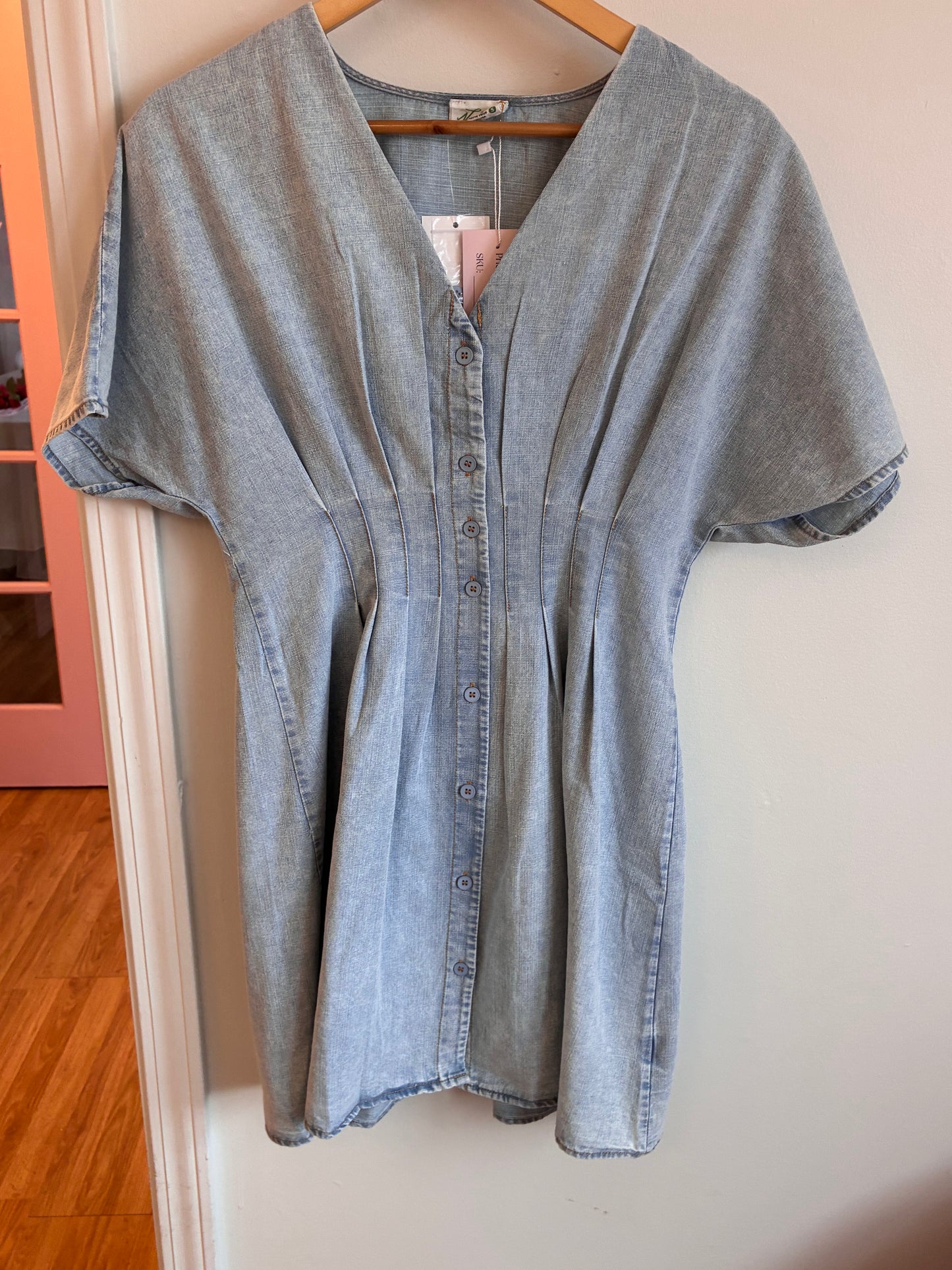Light Denim Button Front Dress