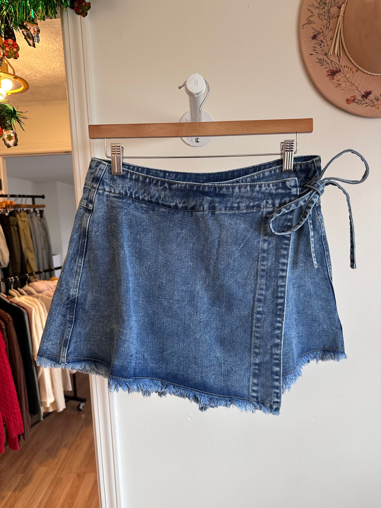 Denim Wrap Skort