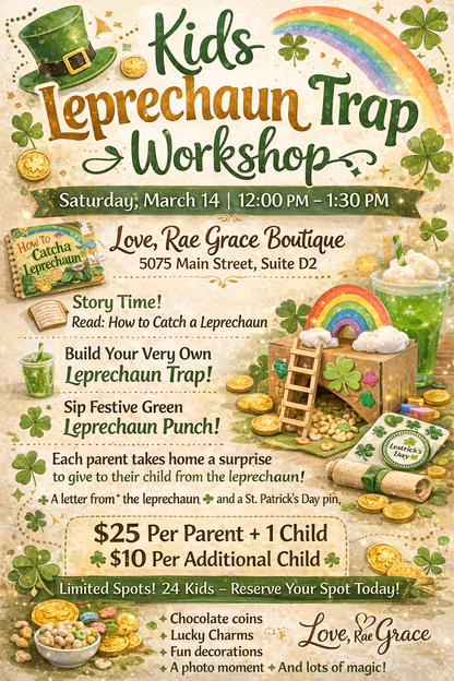 Kids Leprechaun Trap Workshop – Saturday, March 14 and Sunday March 15