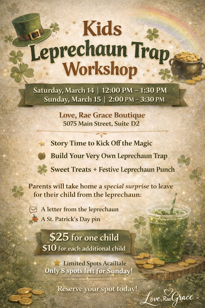 Kids Leprechaun Trap Workshop – Saturday, March 14 and Sunday March 15