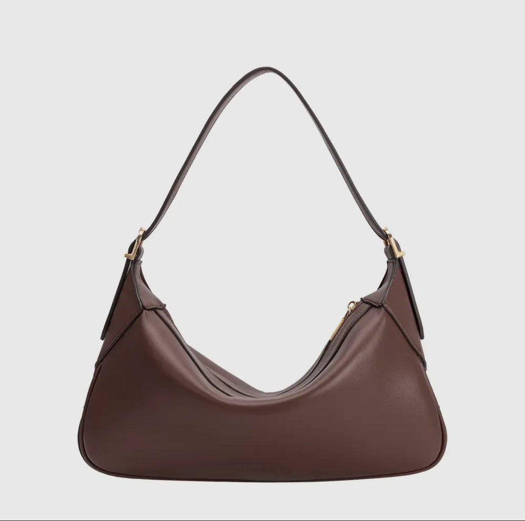 Melie Bianco Nicolette Espresso Luxe Shoulder Bag