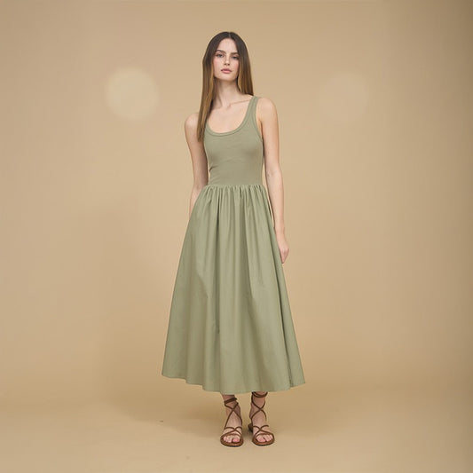 Olive Tank Midi Dress