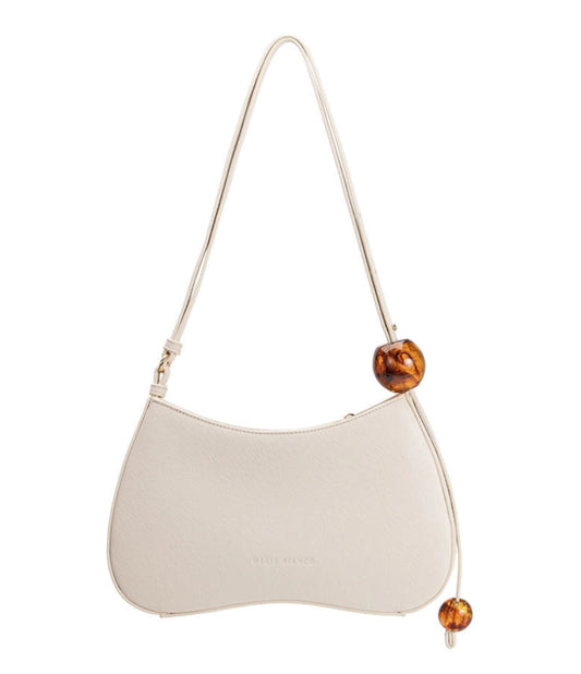 Pilar Resin Accent Shoulder Bag - Tan